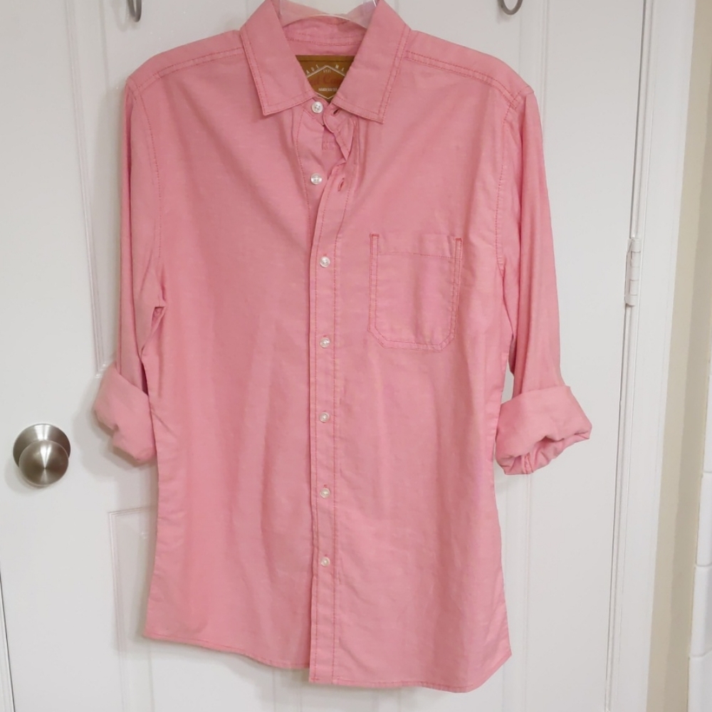 Salmon colored button down shirt